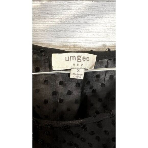 Umgee‎ Women's Floral Embroidered Sheer Swiss Dot Short Sleeve Top - Picture 6 of 8